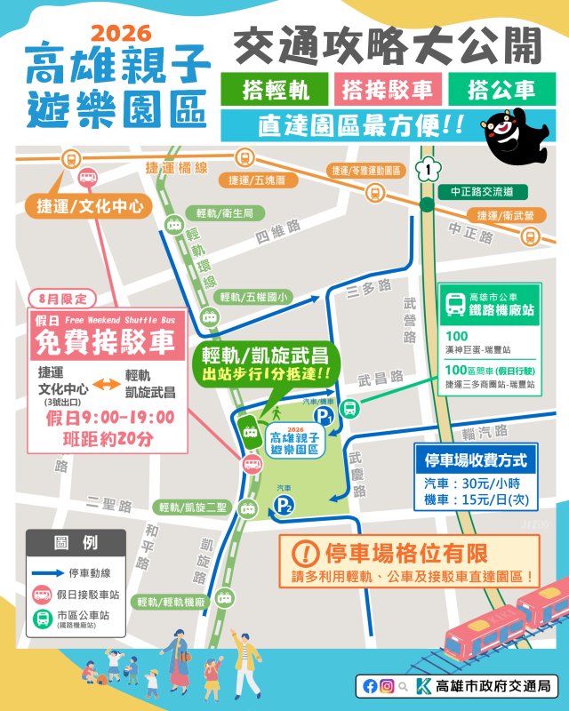港灣新聞網/高雄親子遊樂園區8月8日開園!交通攻略一次看 免費接駁車、輕軌、公車輕鬆到